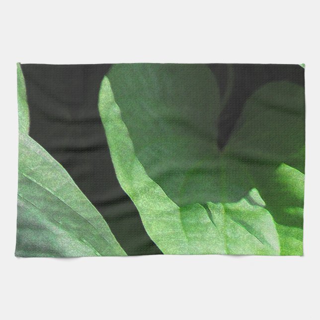 Leaves Closeup in Light and Shadow Tea Towel (Horizontal)