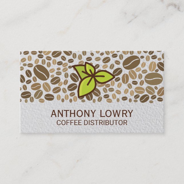 Leaves Coffee Beans Business Card (Front)