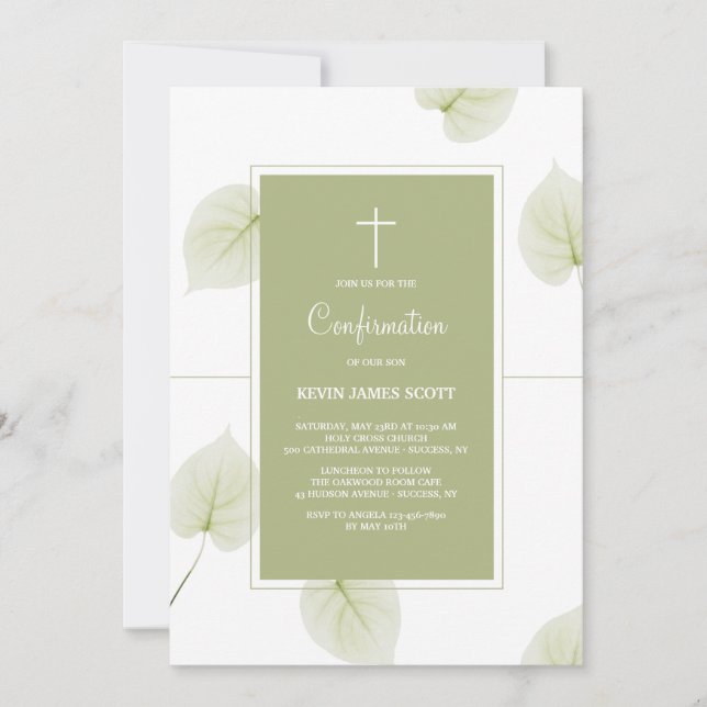 Leaves Confirmation Invitation (Front)