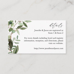 Leaves & Eucalyptus Gold Details Enclosure Card