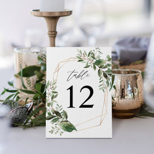 Leaves & Eucalyptus Gold Table Number