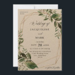 Leaves & Eucalyptus Gold Wedding Kraft Invitation<br><div class="desc">Get your guests in the excited for your wedding with your Leaves & Eucalyptus Gold wedding invitation.</div>