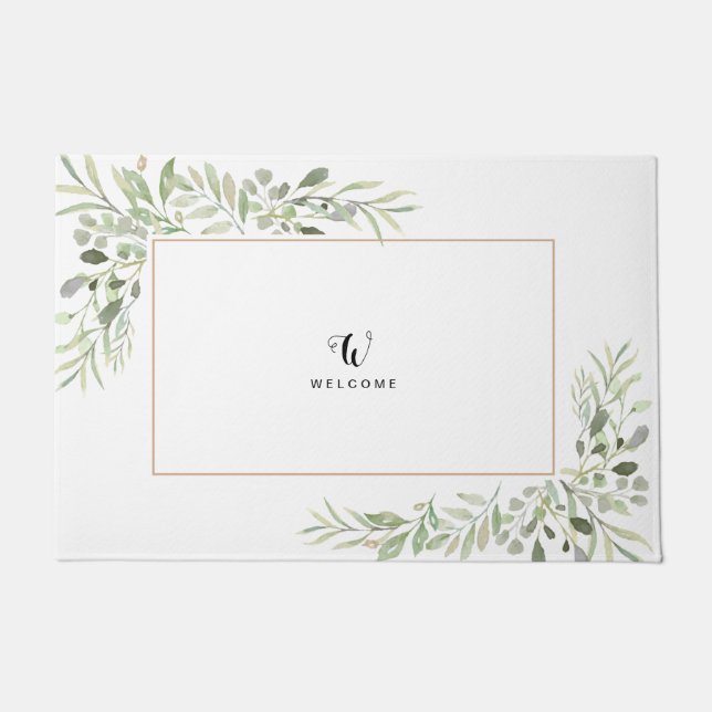 Leaves Eucalyptus Greenery Simply Minimalist Doorm Doormat (Front)