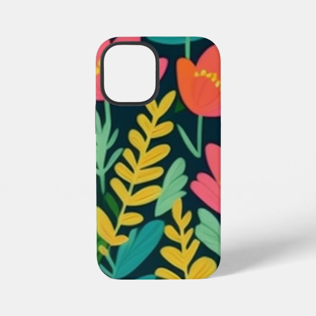 Leaves flowers colourful design  iPhone case (Back)