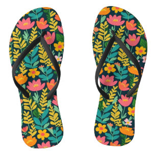 Leaves flowers colourful design  jandals