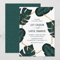Leaves Frame Tropical Wedding Invitation