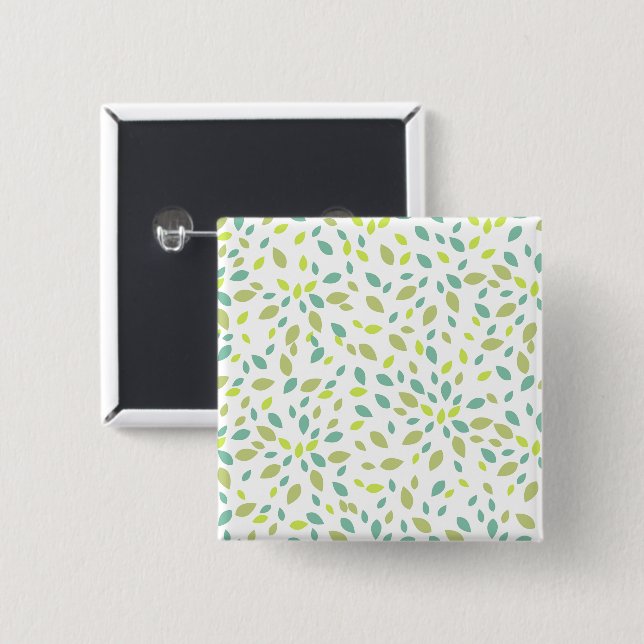 Leaves (Green) 15 Cm Square Badge (Front & Back)