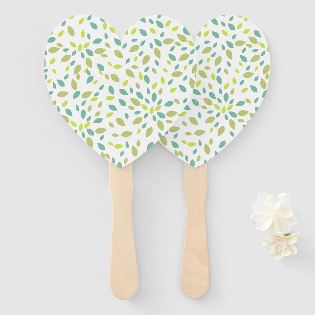 Leaves (Green) Hand Fan (Front and Back)
