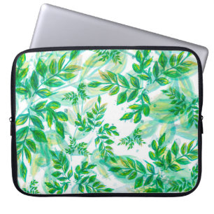 Leaves green pattern nature plant laptop sleeve