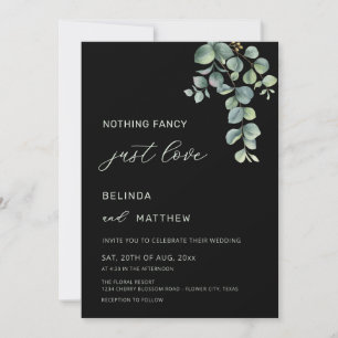 Leaves Greenery Watercolor Flowers Casual Wedding Invitation