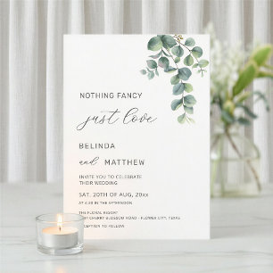 Leaves Greenery Watercolor Flowers Casual Wedding Invitation