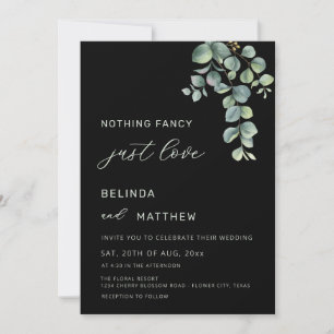 Leaves Greenery Watercolor Flowers Casual Wedding Invitation