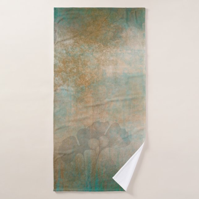 Leaves grunge background wallpaper bath towel (Bath Towel)