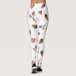 Leaves, Hearts, Twigs Leggings