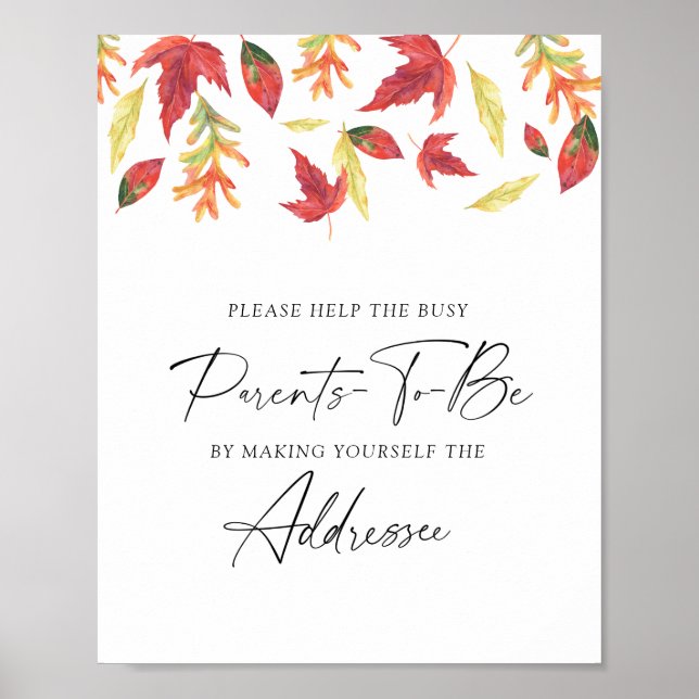 Leaves - Help the Busy Parents-to-Be Addressee Poster (Front)