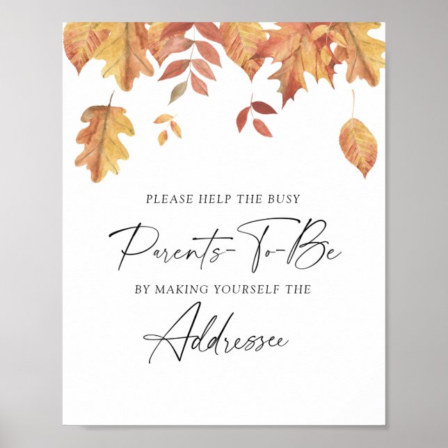 Leaves - Help the Busy Parents-to-Be Addressee Poster (Front)
