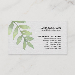 Leaves Herbal Medicine Herbs Business Card