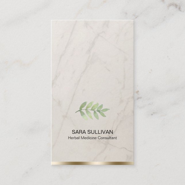 Leaves Herbal Medicine Herbs  Business Card (Front)