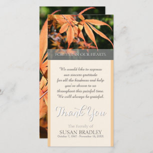 Leaves in Autumn Sympathy Thank You photo card