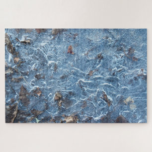 Leaves In Ice (Blue) Jigsaw Puzzle