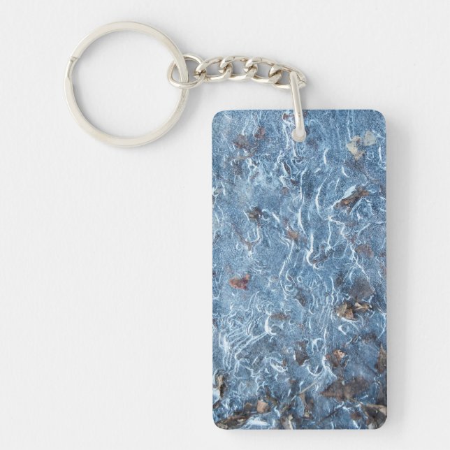Leaves In Ice (Blue) Key Ring (Front)