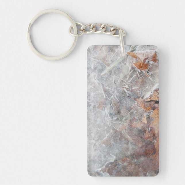 Leaves In Ice (Gold) Key Ring (Front)