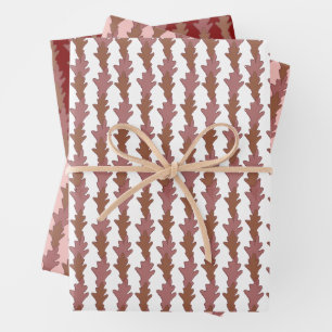 Leaves in Rich Reds Gift Paper