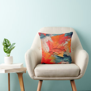 Leaves In The Wind – Abstract Autumn Motion Cushion