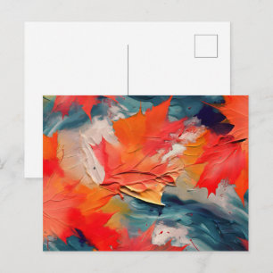 Leaves In The Wind – Abstract Autumn Motion Postcard