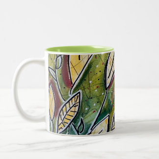 Leaves in the Wind Two-Tone Coffee Mug