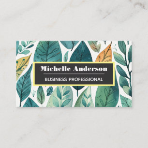 Leaves Nature Pattern Background Business Card