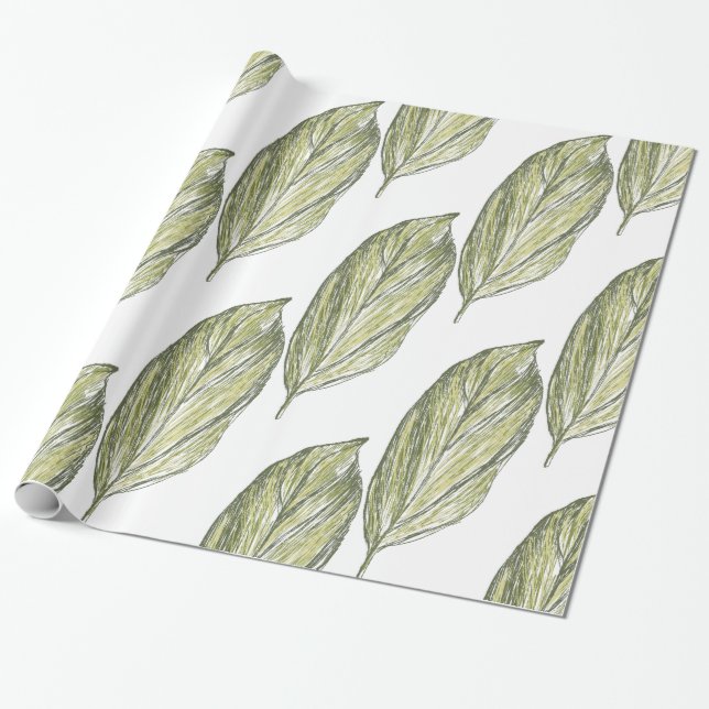 Leaves neck  wrapping paper (Unrolled)