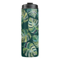 Leaves of exotic tropical plant monstera. Seamless