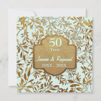 Leaves of Gold 50th Wedding Anniversary Invitation