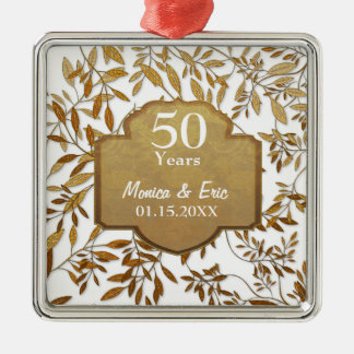 Leaves of Gold 50th Wedding Anniversary Metal Tree Decoration