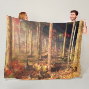Leaves of Gold Fleece Blanket