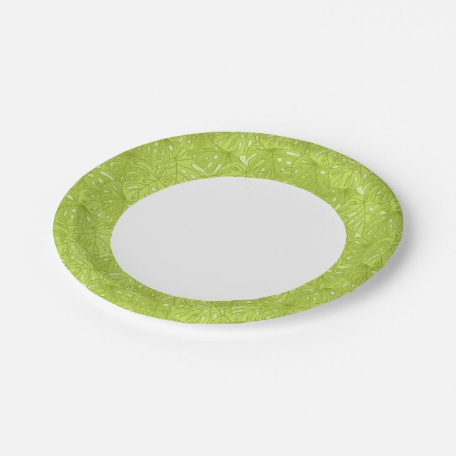 Leaves of Palm Tree Paper Plate (Angled)