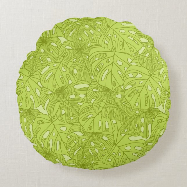 Leaves of Palm Tree Round Cushion (Front)