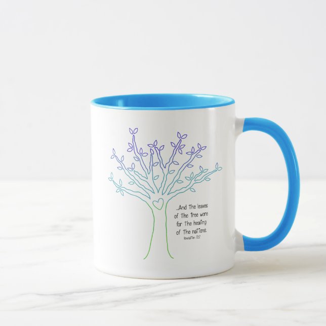 Leaves of the Tree Mug (Style Blue/Green) (Right)