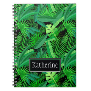 Leaves Of Tropical Palm Trees Add Your Name Notebook