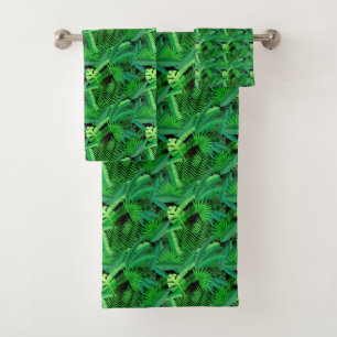 Leaves Of Tropical Palm Trees Bath Towel Set