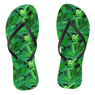 Leaves Of Tropical Palm Trees Jandals