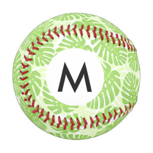 Leaves Of Tropical Plant - Monstera Pattern Baseball