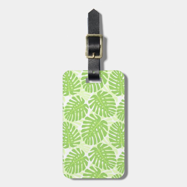 Leaves Of Tropical Plant - Monstera Pattern Luggage Tag (Front Vertical)