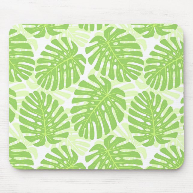 Leaves Of Tropical Plant - Monstera Pattern Mouse Pad (Front)