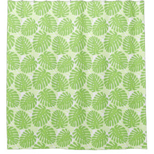 Leaves Of Tropical Plant - Monstera Pattern Shower Curtain