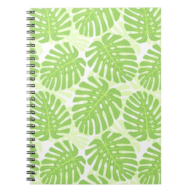 Leaves Of Tropical Plant - Monstera Pattern Spiral Notebook (Front)