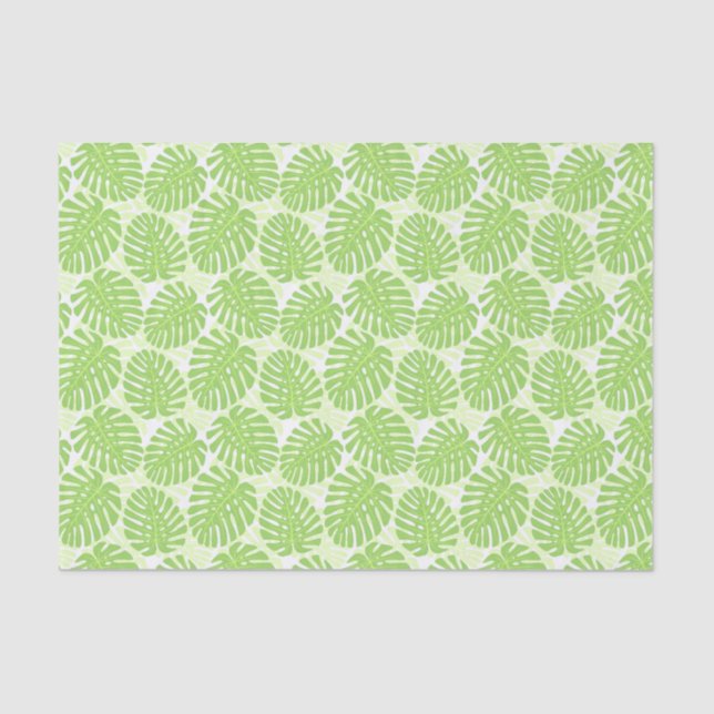 Leaves Of Tropical Plant - Monstera Pattern Tissue Paper (Front)