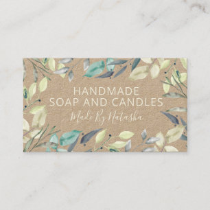 Leaves On Kraft Natural Handmade Soap And Candles Business Card