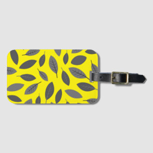 Leaves Over Yellow Luggage Tag